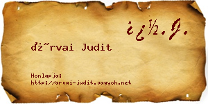 Árvai Judit névjegykártya